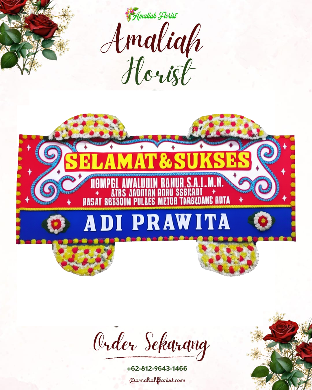 Papan Bunga Ucapan Selamat Paal Merah