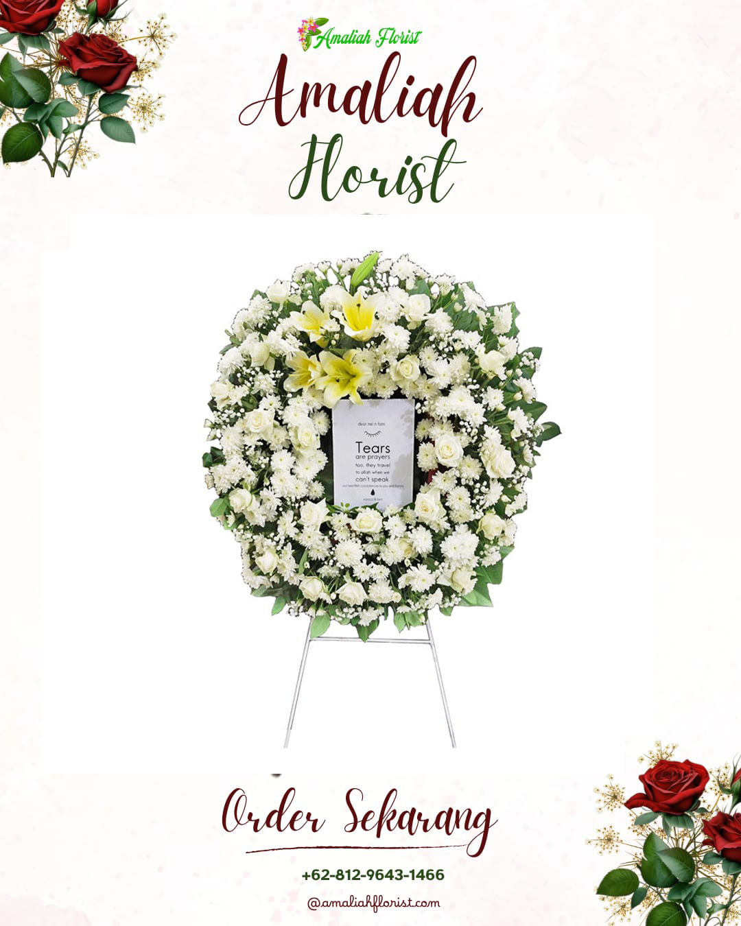 Krans Bunga Duka Paal Merah