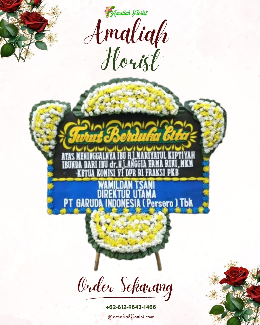 Papan Bunga Duka Paal Merah